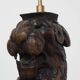 Hand-Carved Antique Wooden Floor Lamp with Lion Head