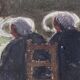 Claude HOUAL - Watercolour No. 26 At the Church Around 1950