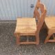 5 old mulched wooden chairs Guillerme and Chambron vintage