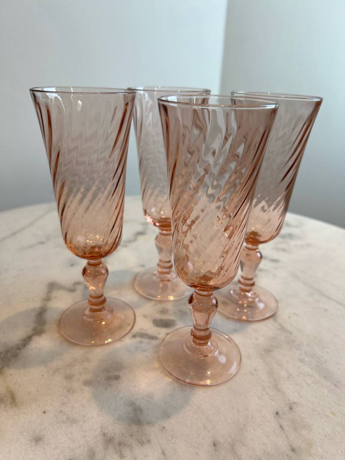 Set of 4 Rosaline champagne flutes