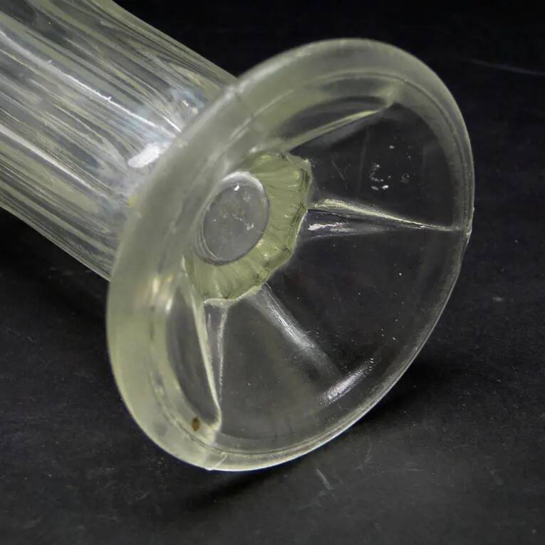Art Deco vase, transparent glass, Poland, 1950s