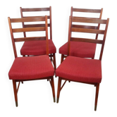 Lot de 4 chaises de salle à manger en teck – Fin XXe siècle