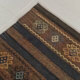 6x9 Brown Grenn Handmade Persian Kilim Rug, 187x286Cm