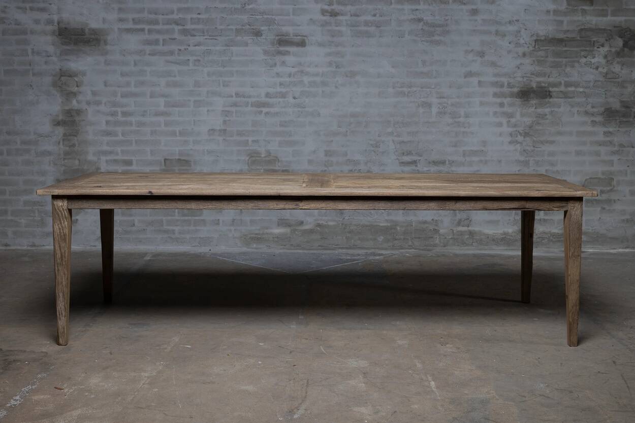 French style solid oak farmhouse table - 300 cm length