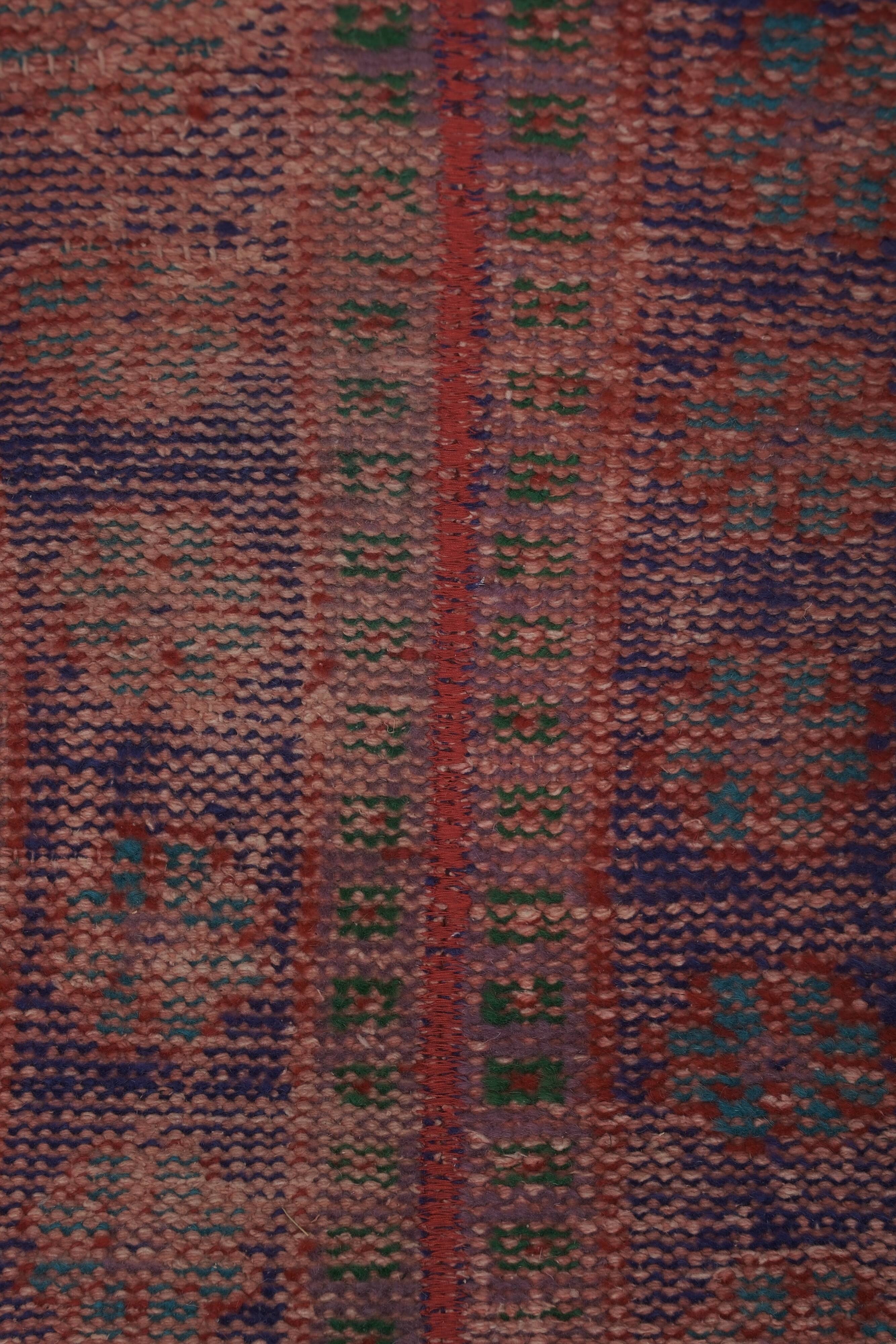 Vintage Turkish Oushak Rug Handwoven 46x373 cm