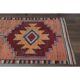 1970s Vintage Turkish Oushak Handmade Wool Cotton Pink Runner Rug 90x317