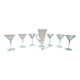 Light Blue Murano Glass Cocktail Set of 6 Glasses and a Pitcher by La Murrina