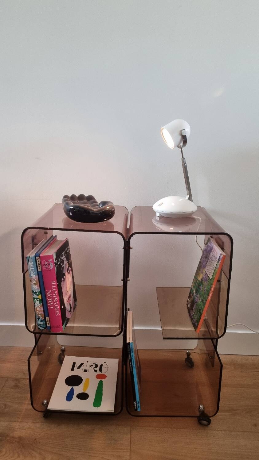 Vintage smoked plexiglass furniture
