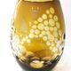 Vintage ochre crystal vase, 1970s