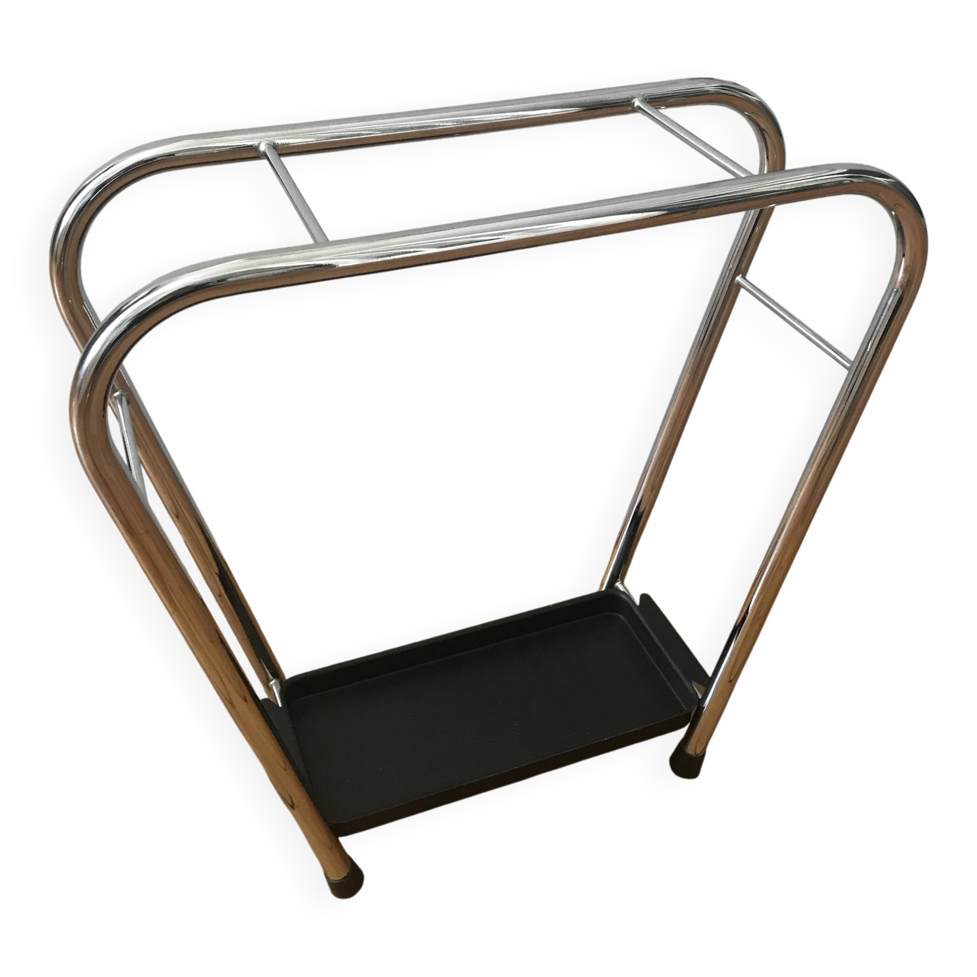 Vintage chrome steel umbrella stand