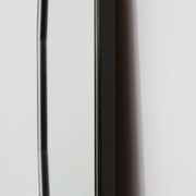 Miroir octogonal graphique du milieu du siècle avec cadre en bois noir et miroir,
