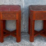 Coffee table (tea table) and stools x 4, 1960s.