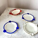 Cendrier en céramique vintage Rosenthal Elfenbein Kronach, série Miramar avec rouge