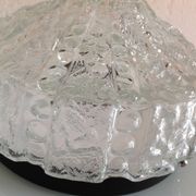 Plafonnier rond en verre bullé  / vintage années 60-70