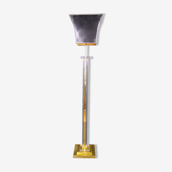 Mid 20th century brass lucite floor lamp