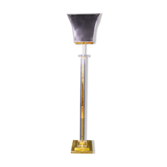 Mid-20th century lucite brass floor lamp