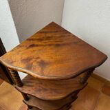 Corner shelf on a turned wooden stand