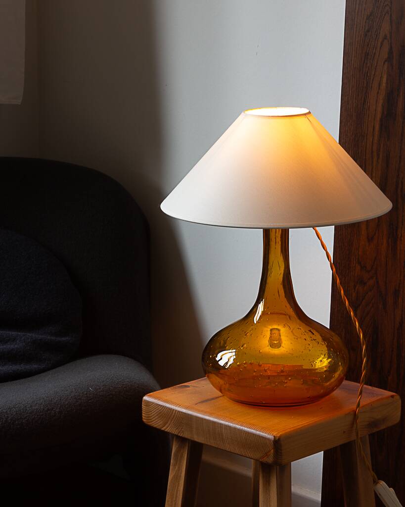 Bubble blown glass lamp base, 60s/70s