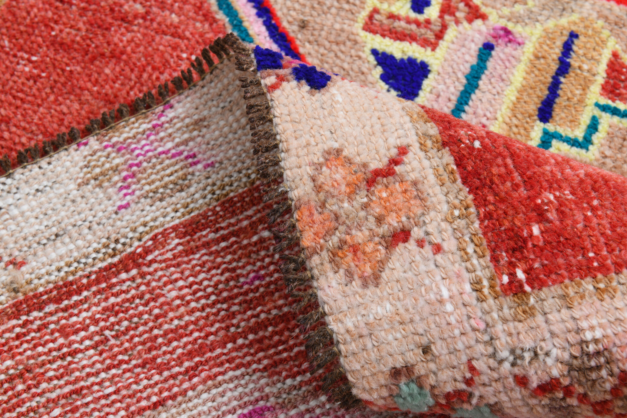 3x7 short vintage oushak runner rug