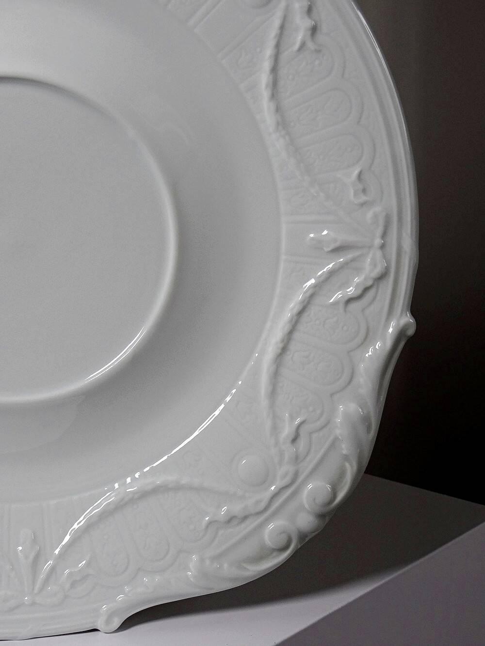 Very large centerpiece dish Lafarge & Co Limoges porcelain vintage