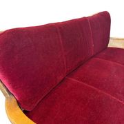 Vintage red wine baroque armchair/sofa/lounge with caning