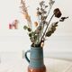 Vintage vase with handle Scandinavian ceramic Nittsjo Sweden