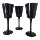 Lot de 3 verres à vin noirs en cristal