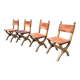 Set of 4 vintage brutalist chairs by Bram Sprij, Netherlands 1960s. in beech.