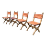 Set de 4 chaises brutalistes vintage par Bram Sprij, pays bas 1960s. en hêtre.