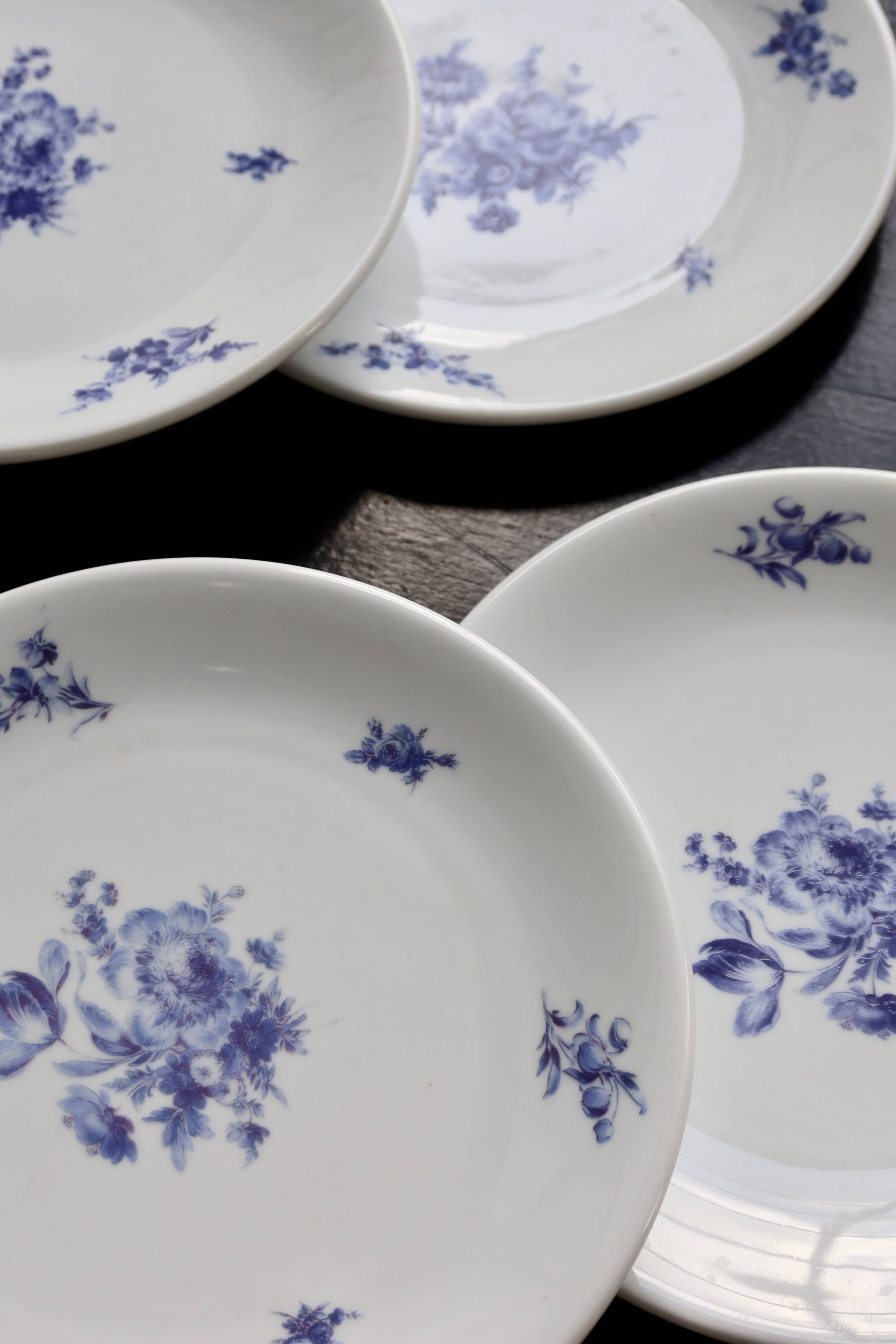 6 vintage dessert plates – Baudour porcelain