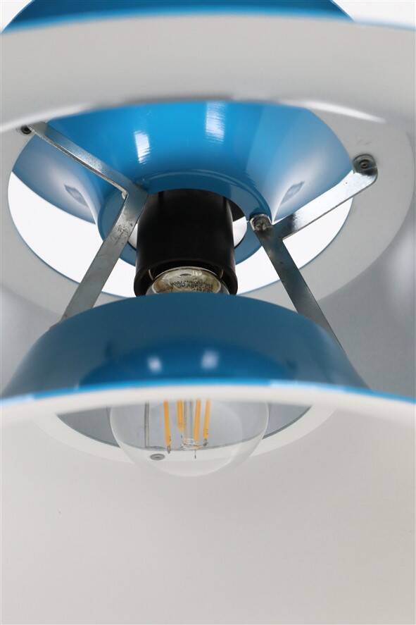 Blue Fog & Mørup / Erik Balslev pendant lamp / Mid-century Danish modern design / 1970s