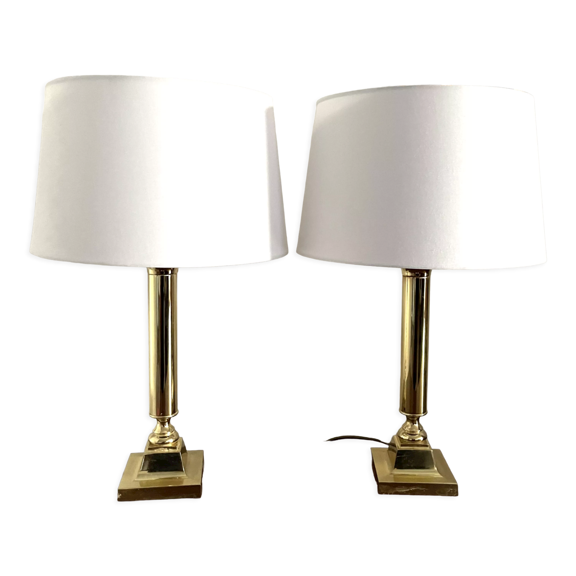 Pair brass lamps Art Deco, Germany 1960