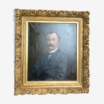 Portrait d'homme XIXème dans son cadre