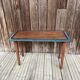 Table d'appoint pliante en bois et rotin 1960