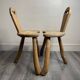 Pair of solid wood farmhouse stools