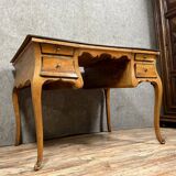 Louis XV period curved desk in walnut stamped Hache