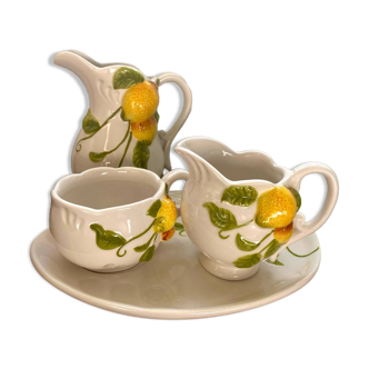 coffee/tea service in lemon pattern slushy