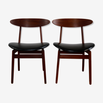 Pair of Scandinavian teak chairs 60s