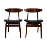 Pair of Scandinavian teak chairs 60s