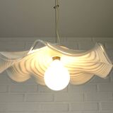 Vintage Murano lamp / swirl glass chandelier / unique hanging lamp 1980's