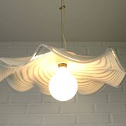 Vintage Murano lamp / swirl glass chandelier / unique hanging lamp 1980's