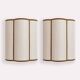 Pair of ecru jute and velvet braid wall lights