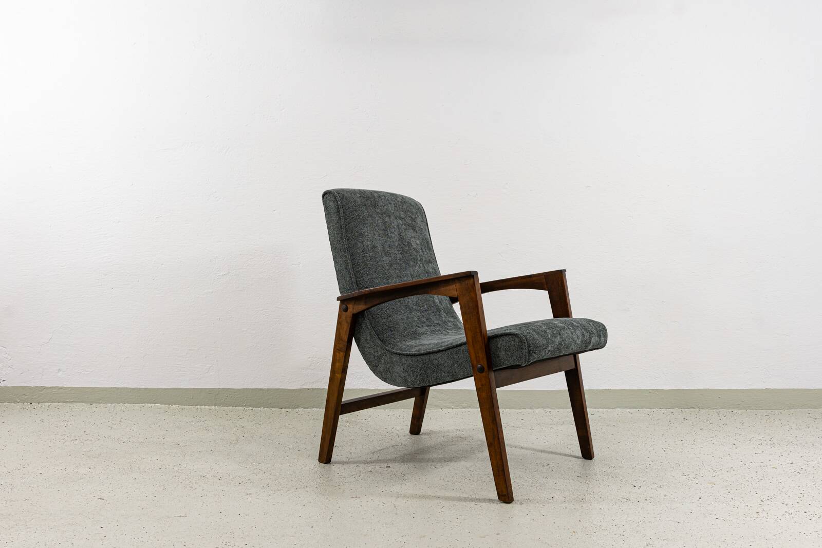 Mid-Century Grey Armchair, 1960's, Poland