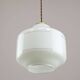 Mid-Century Italian Opaline and Brass Pendant Lamp