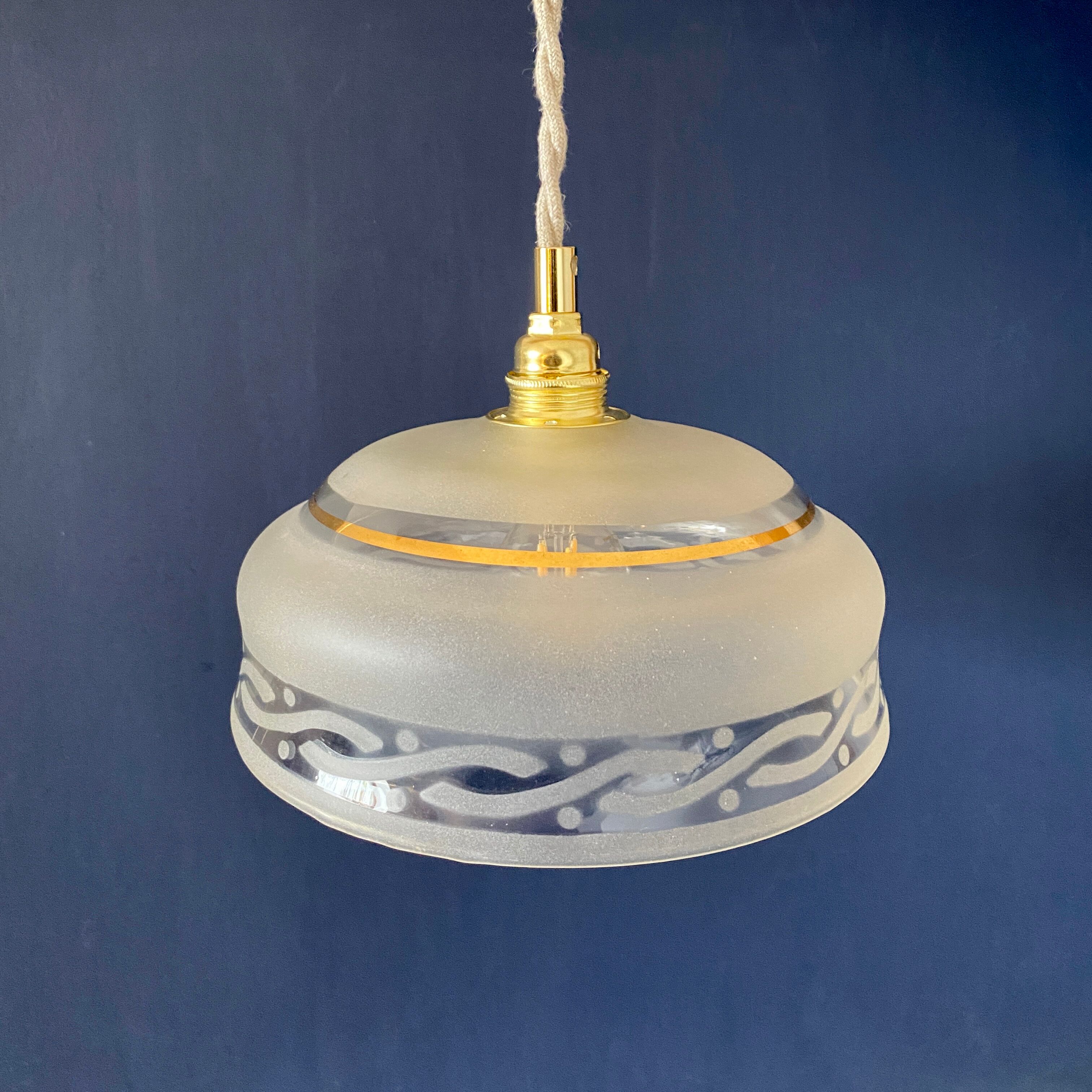 Vintage frosted glass lampshade pendant lamp