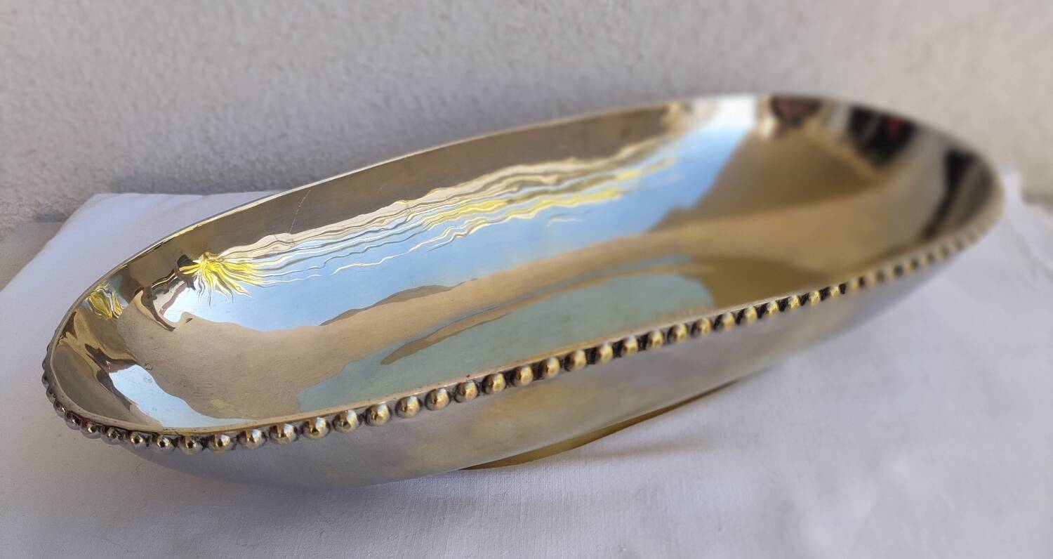 Studded silver metal basket