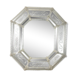 Venetian mirror to parecloses of the 1930s Murano glass 52 x 43 cm