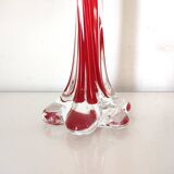 Murano red twisted glass soliflore vase
