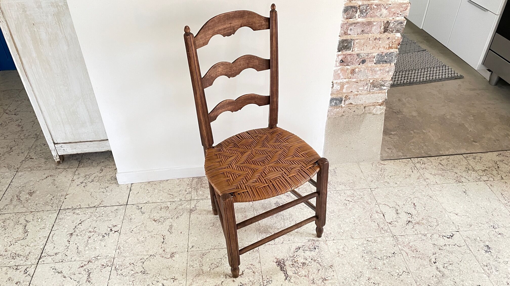 Low straw chair country style