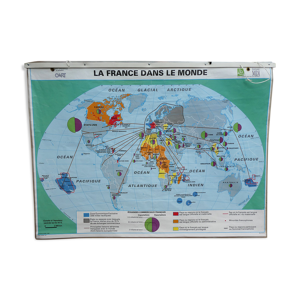 Carte scolaire vintage MDI La France